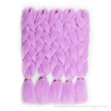 Pink Blue Grey colorful braiding hair Synthetic Crochet Jumbo Braid Hair Extension For Twist Jumbo Braiding Hair